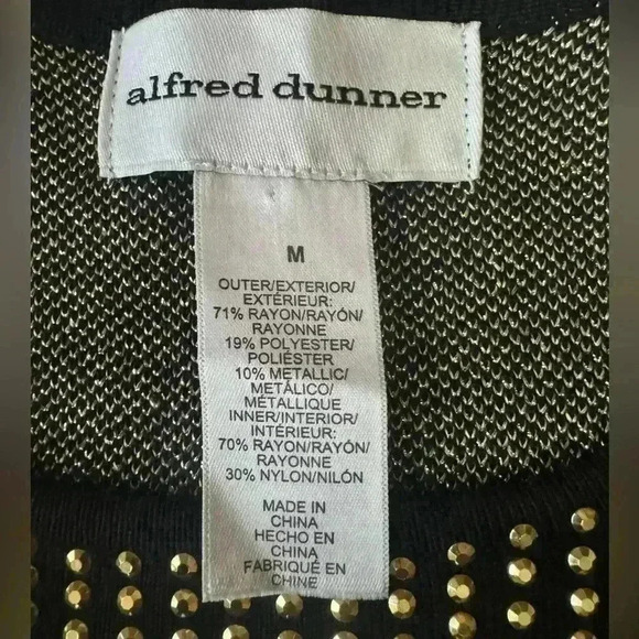 ALFRED DUNNER Ombre Metallic Leopard Twin Set Glam Retro Women's Size Medium - Picture 11 of 12